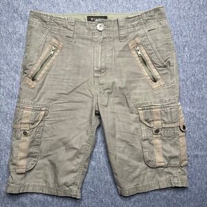 Guess Cargo Shorts Mens Size 30‎ Gray/Green Utility Zipper Pocket Casual